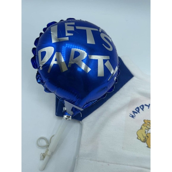 Build A Bear Happy Birthday T-shirt Balloon Party Blower Blue Sleeves - Picture 4 of 5